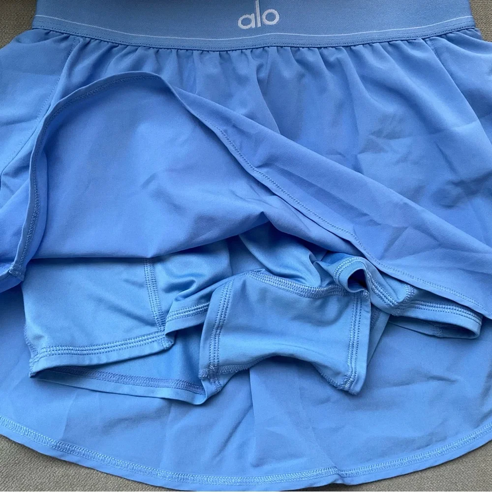 Alo Yoga Match Point Tennis Skirt Crystal Clear Blue XS